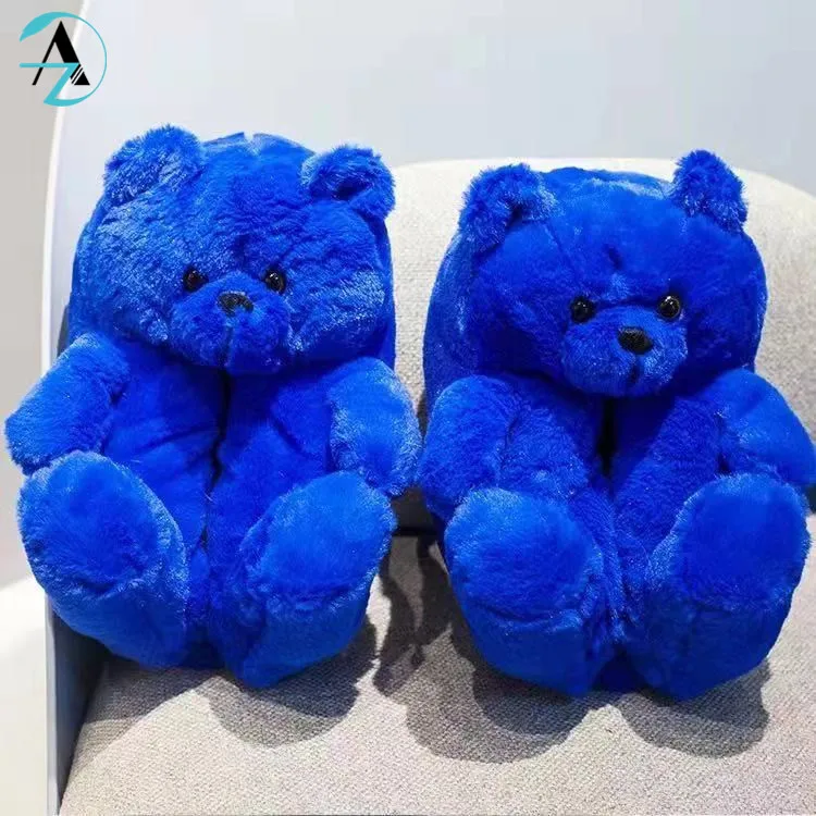 Cheap Sale Fashion Colorful Cute Sandals Warm Luxury Cotton Teddy Bear Slippers Woman And Kids