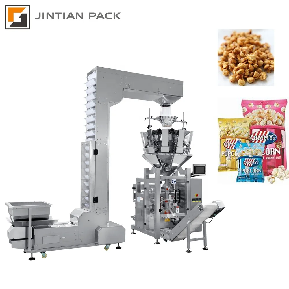 High speed multiheads weigher two in one snack nuts automatic packing machine