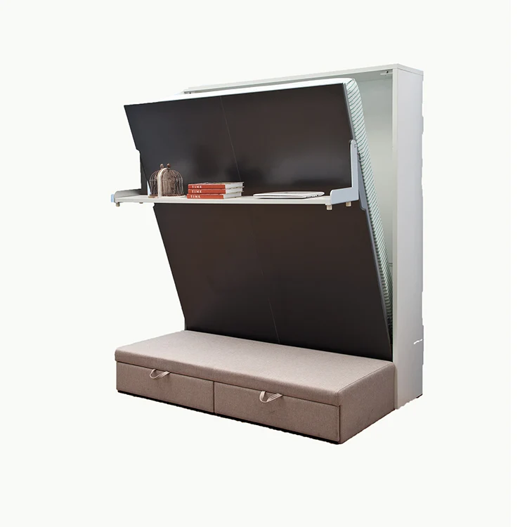 Folding saving space smart furniture spring mechanism plywood wall bed murphy bed with sofa