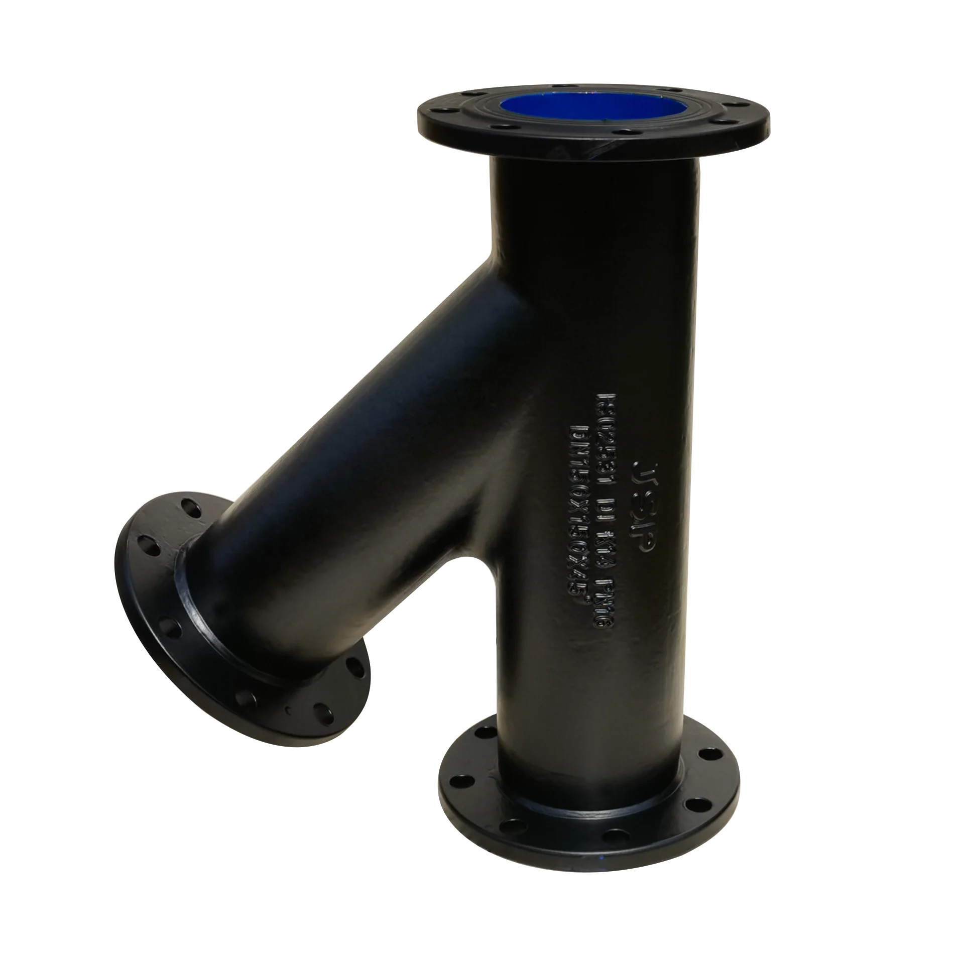 JSP Ductile Iron All Flanged 45 Degree Angle Branch Tee Customized Pipe Fittings Special Pipe Fittings Ductile Iron Pipe Fitting