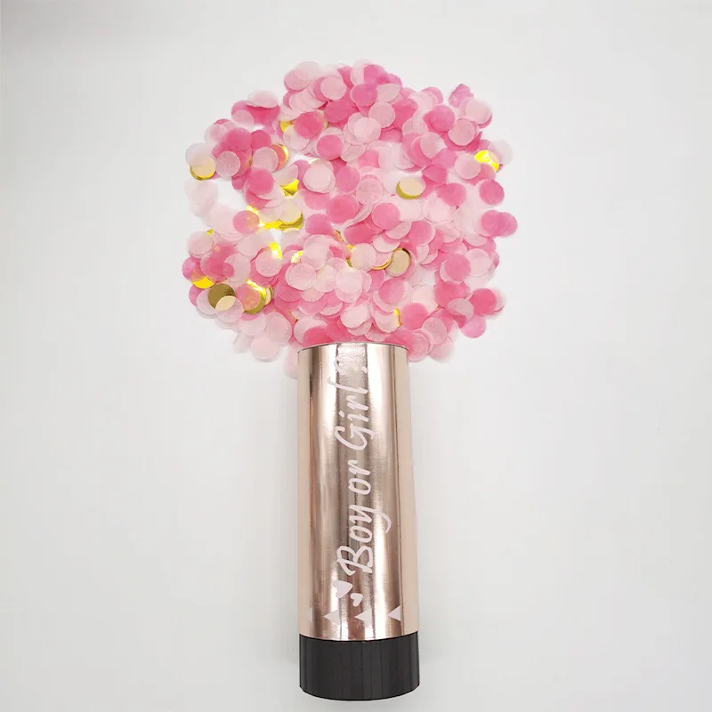 Ручной фейерверк для вечеринки Push Pop Poppers мальчик или девочка пол раскрыть Конфетти Для салюта пушка Поппер