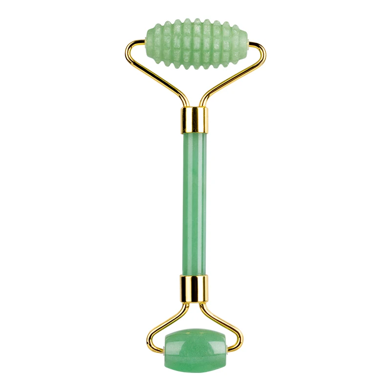 Hot Sale Skincare Face Massage Tools 100% Natural Authentic Old Green Aventurine Spikey Jade Roller