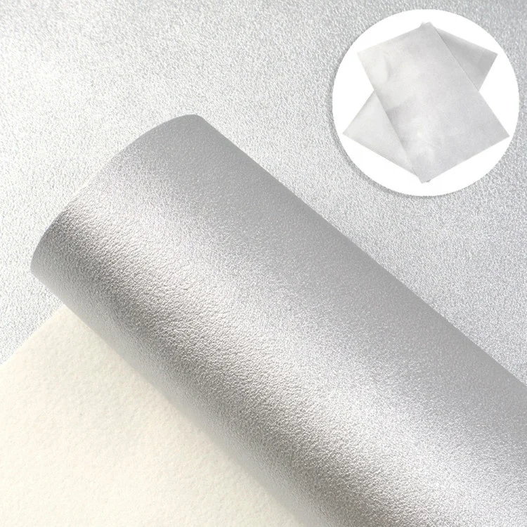 50x140cm Wholesale Soft Vegan Metallic Faux Leather Vinyl Fabric By half Yard 85429