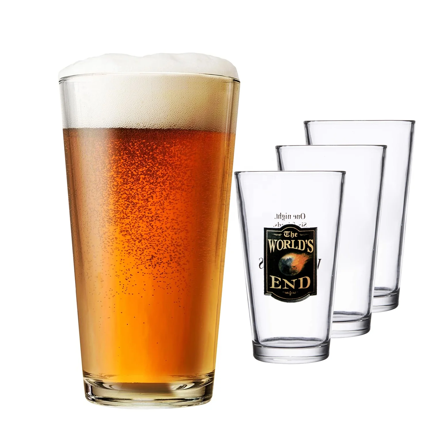 Custom Logo16oz 20oz Large Capacity Pint Glass Beer Can Tumbler Tasting Cup Pub Highball Cocktails Craft Glasses