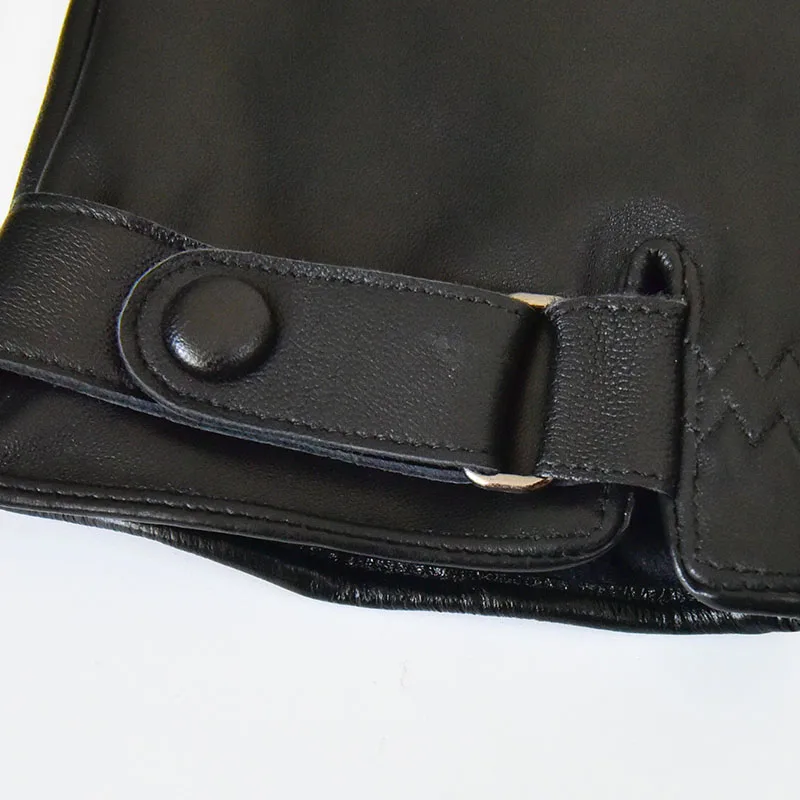 Factory Unisex Warm Real Leather Gloves Wool Lining Gloves for Women Men Elegant Winter Thick Gloves