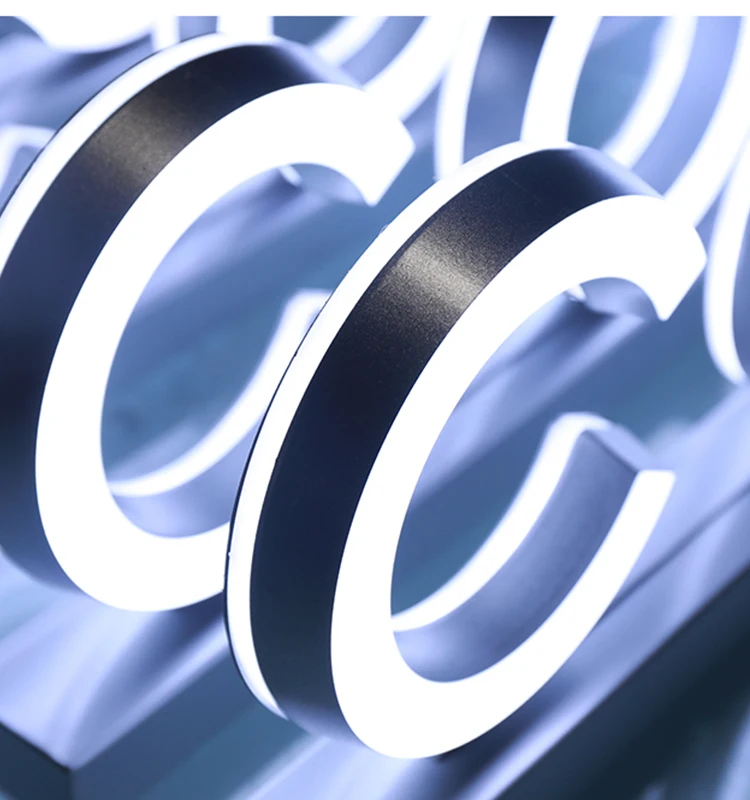 Outdoor door advertising sign acrylic letters LED stainless steel door sign outdoor neon three-dimensional luminous letters