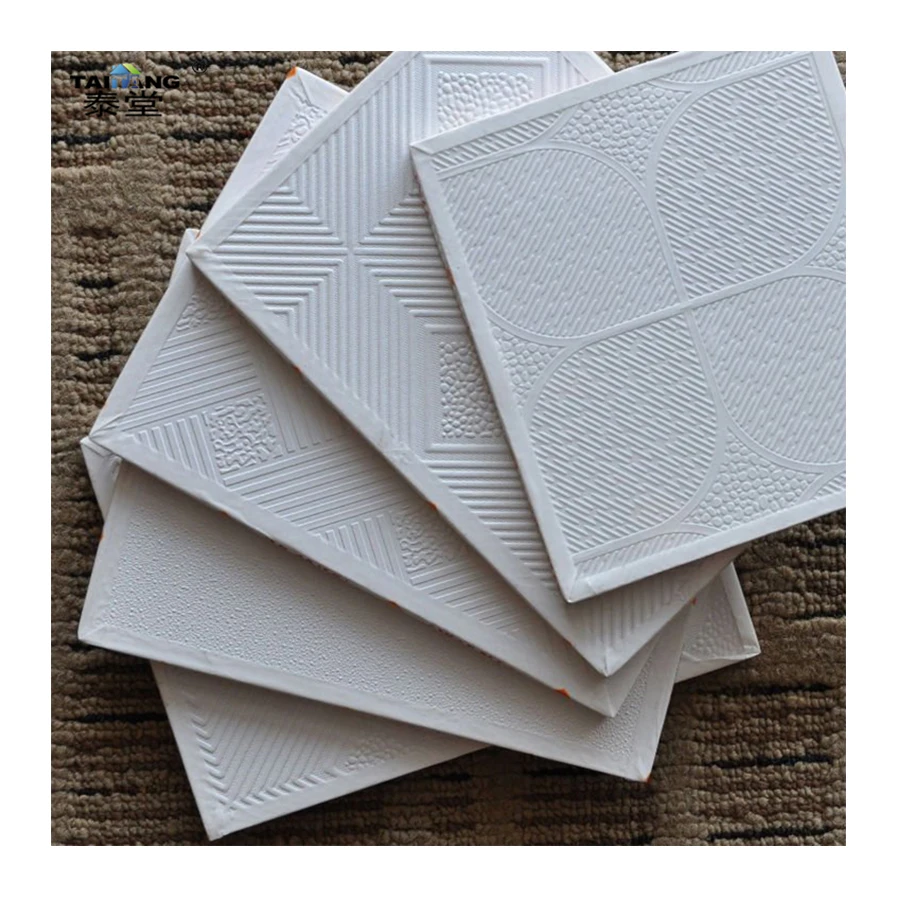 Pvc Gypsum Ceiling Board Platre Faux Plafond Suspendu Suspended Ceiling Tiles Square 60Cm