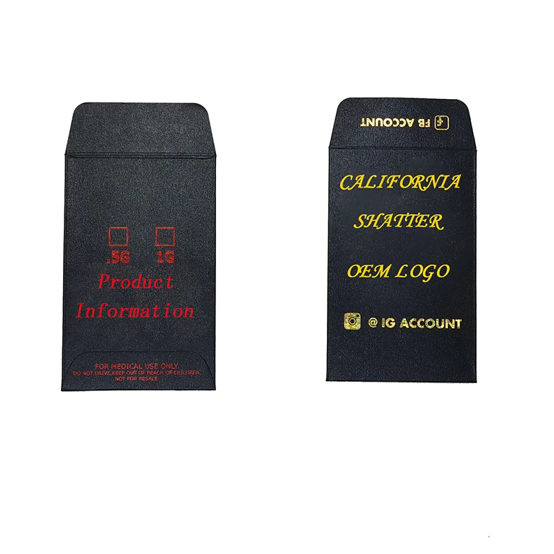 Hot Foil Stamping Custom Printed Concentrate Envelopes Wholesale Shatter Small Coin Envelopes