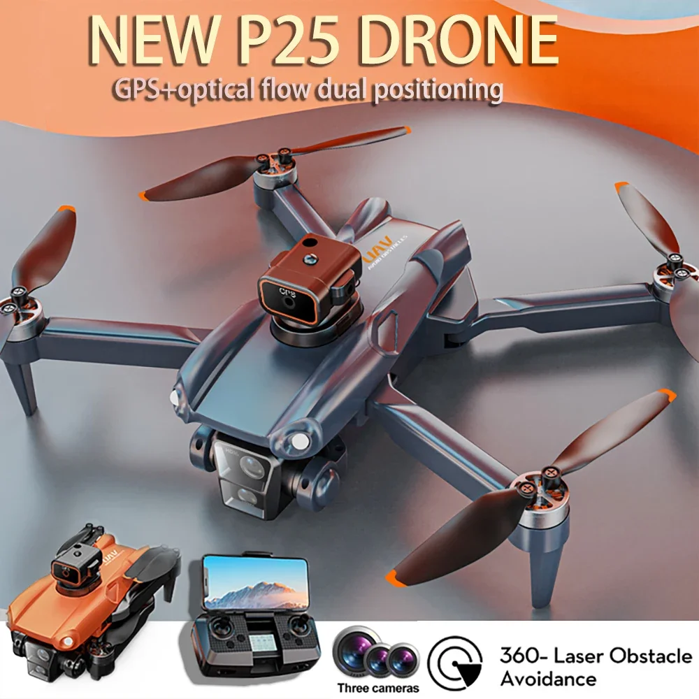 New professional drone with high-definition three cameras 360 degree obstacle avoidance brushless foldable quadcopter GPS