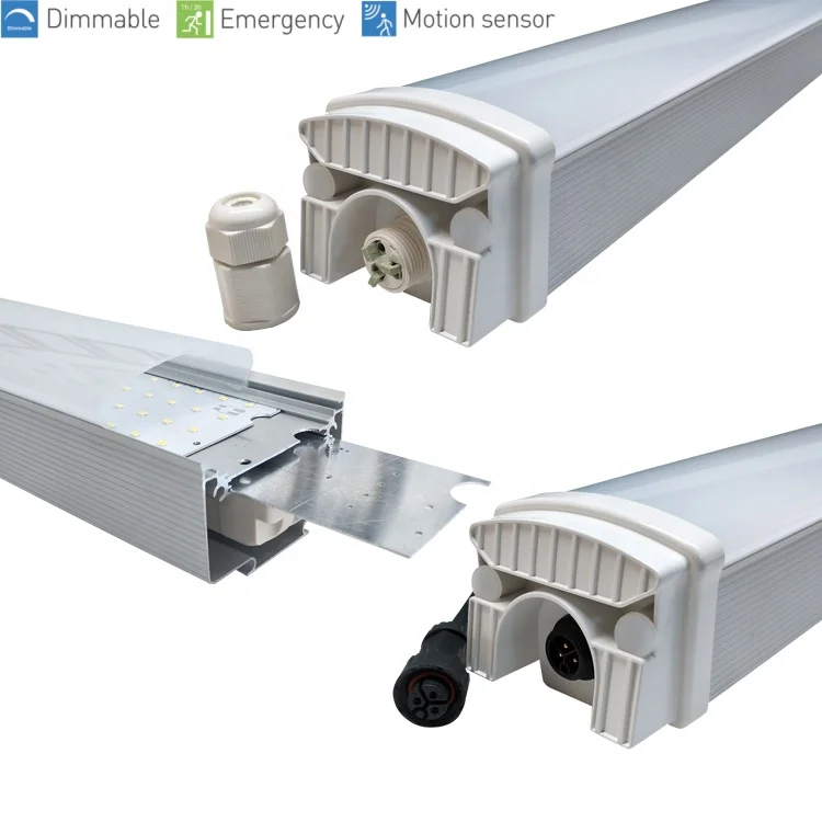 
T8 Tube Inside Led Tri-proof Light With 2ft 4ft 5ft Ip65 Waterproof Led Tir Proof Light Lamp Fixture linkable linear light 