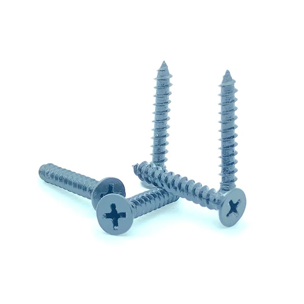 Wholesale Factory Price Black Color With Flat Head Oval Head Wood Screws