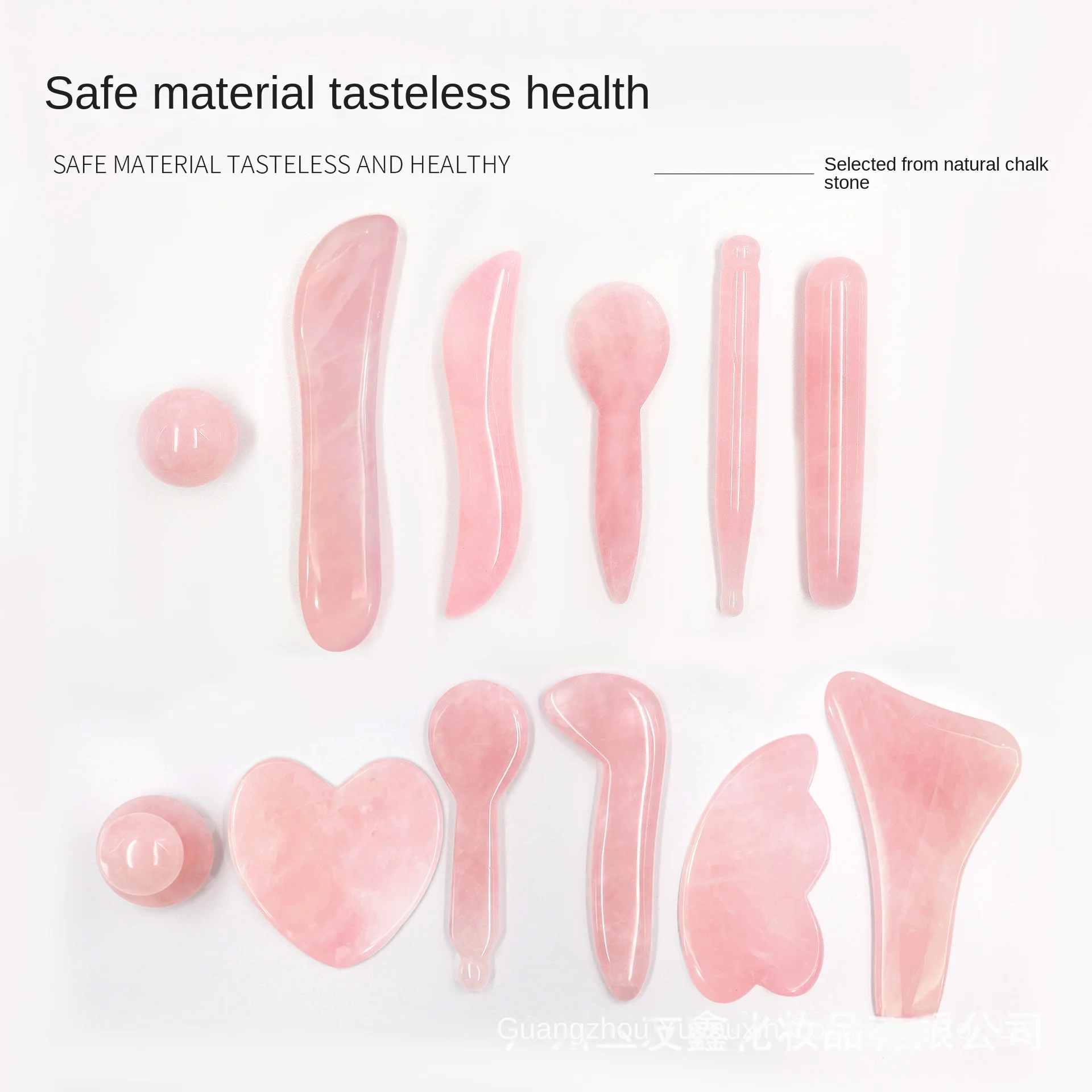 OEM/ODM Carved Pink Jade Gua Sha Stone Amethyst Crystal Bian Stone Rose Quartz Massage Tool Board Roller Body Scraping Face Love