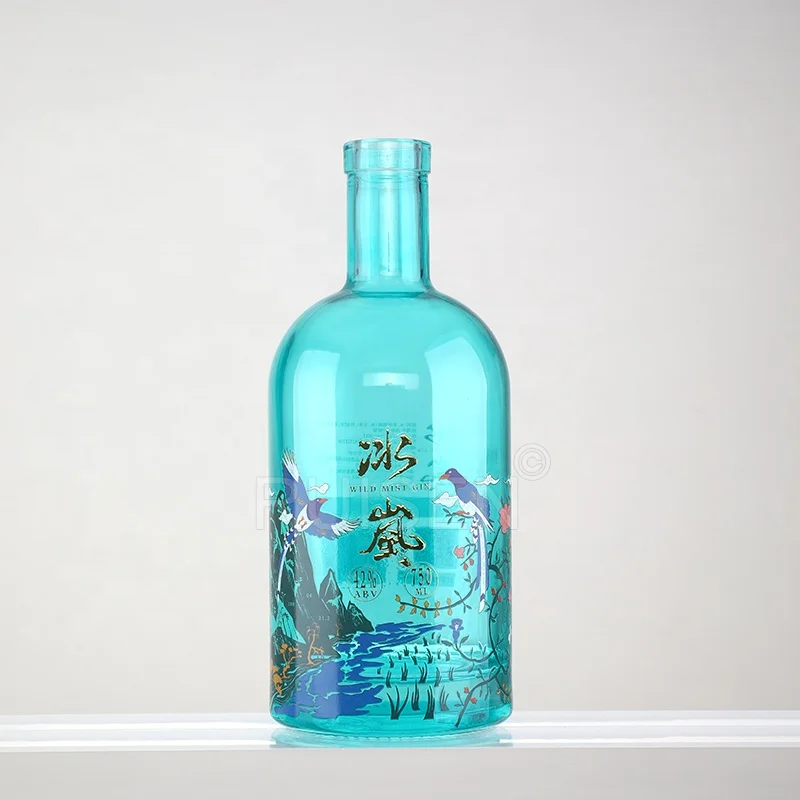 Empty 500 ml 700 ml 750 ml frosted  Vodka bottles hot sale spray color liquor whisky  bottle