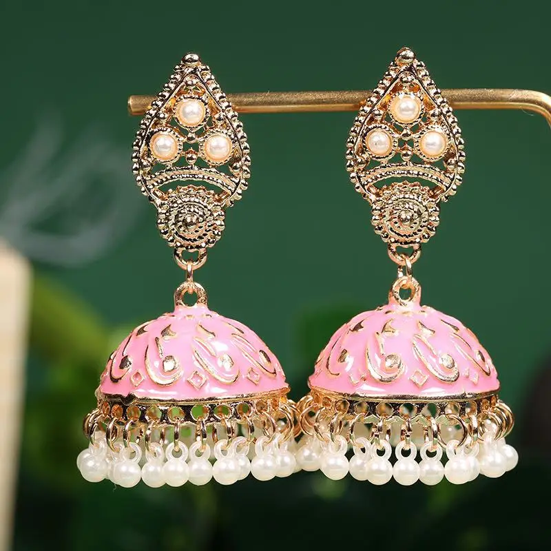Fashion Bells Pear Indian Earrings Ethnic Style  Women Earing Jumka Jewelry