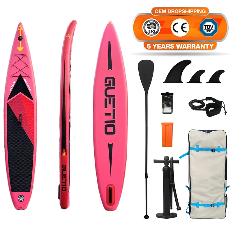GUETIO Newly Designed Water Surfboard Inflatable Stand Up Paddle Board Racing Board