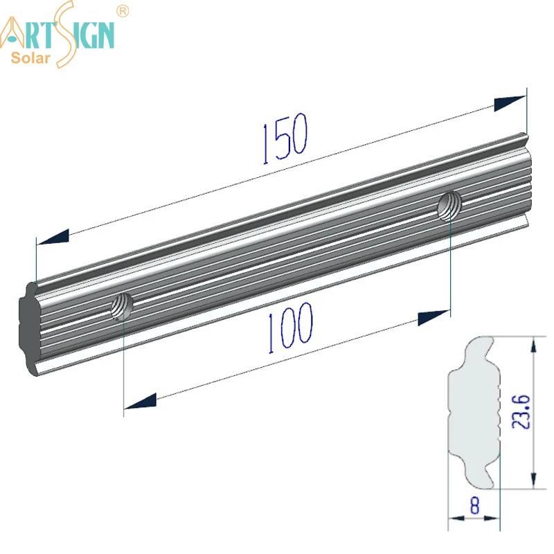 Art Sign PV Support Solar Mounting Structure Aluminum Solar Rail Mount Splice Kit Roof Solar Bracket