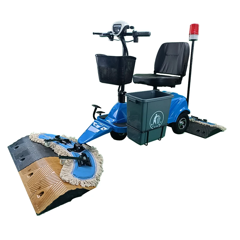 3 Wheels Mobility Cleaning Mop Scooter Electric Floor Cleaning Machine Driving Dust Cart Cleaning Mop Scooter