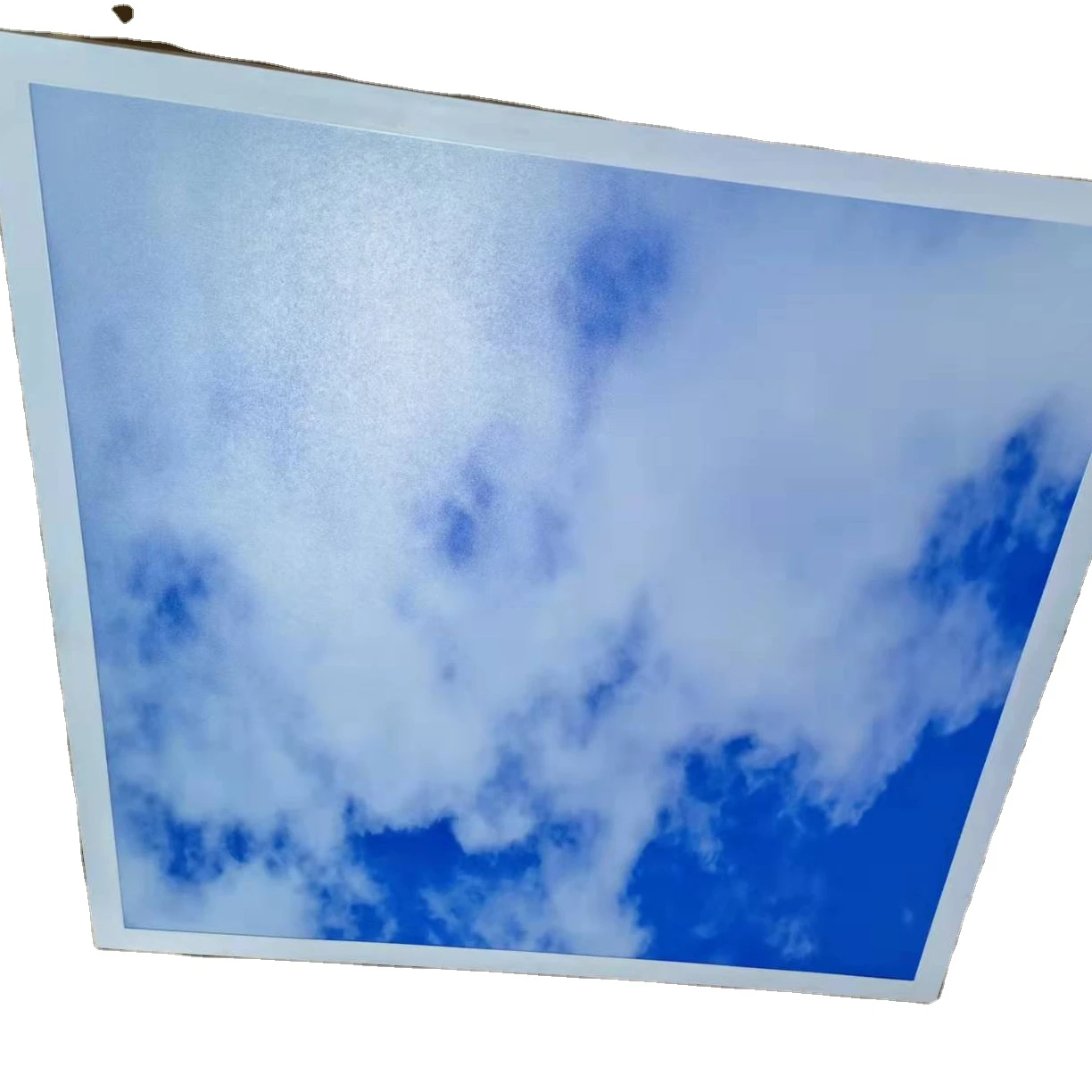 Custom 40w 48W 600x600mm 595x595 CE recessed 3D blue Sky cloud Led Panel ceiling light for room decoration