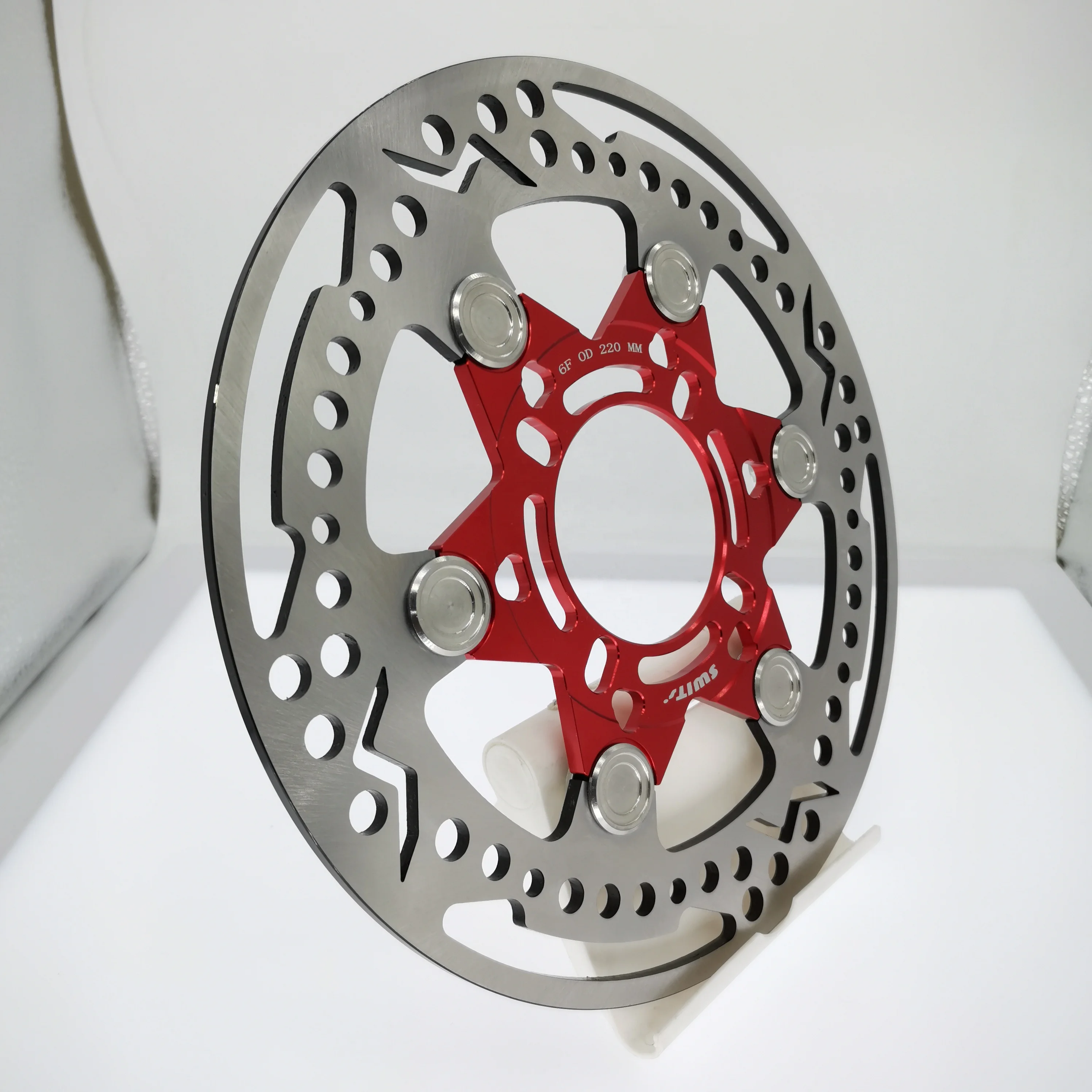 Manufacturer OEM  220mm CNC T6061 T7075 Aluminium alloy anodized color  Motorcycle  front brake disc brake rotor  pads parts