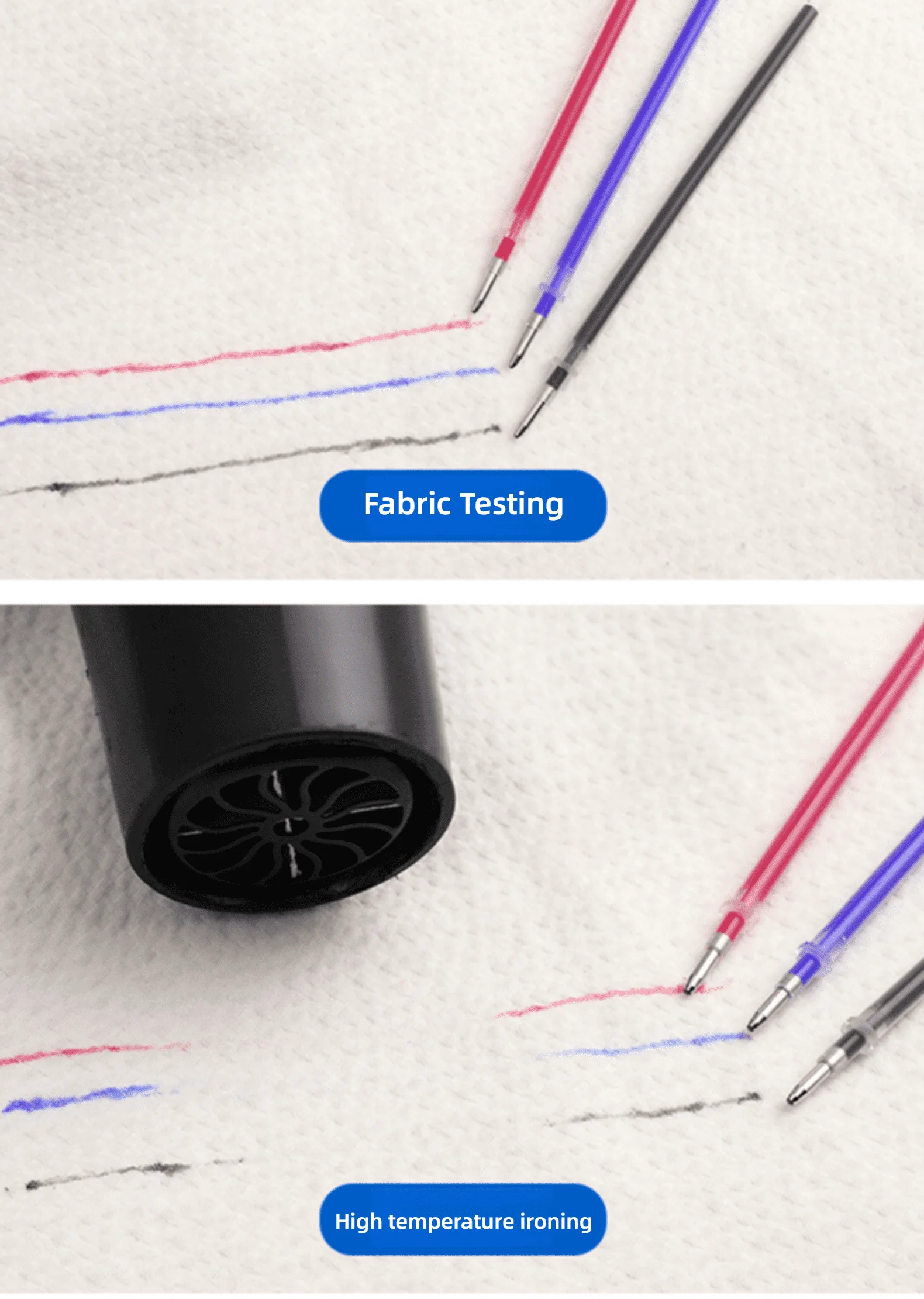 Good Quality Classic 6 Colors  Plastic High Temperature Disappearing Erasable Gel Pen Heat Sensitive Ink Refill