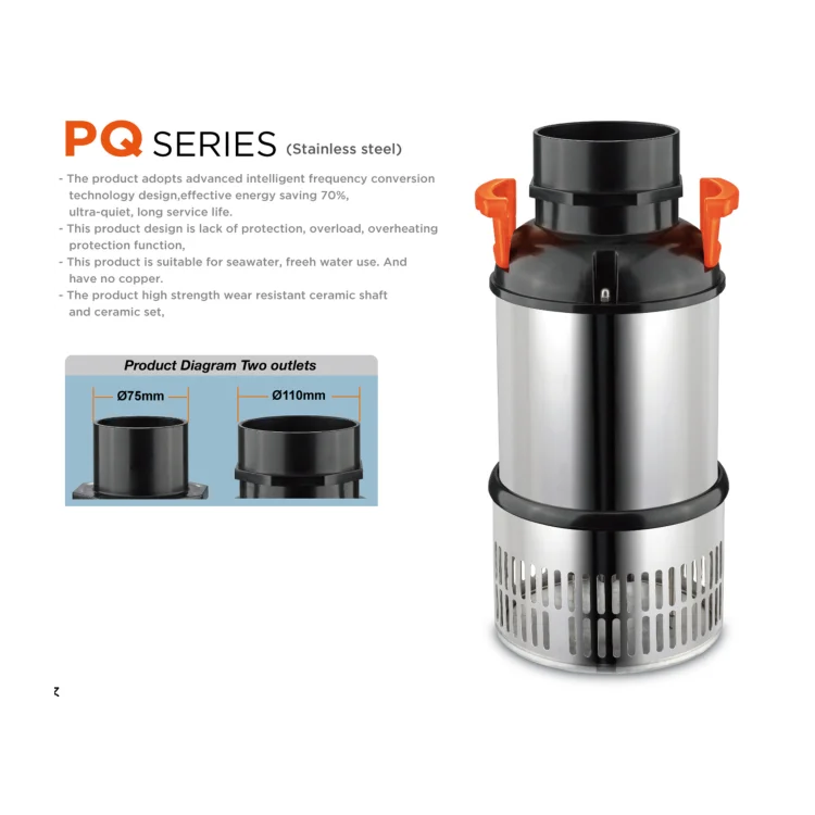 PQ series factory big flow pump stainless steel aquarium water pump energy saving sea water fresh water use have no copper