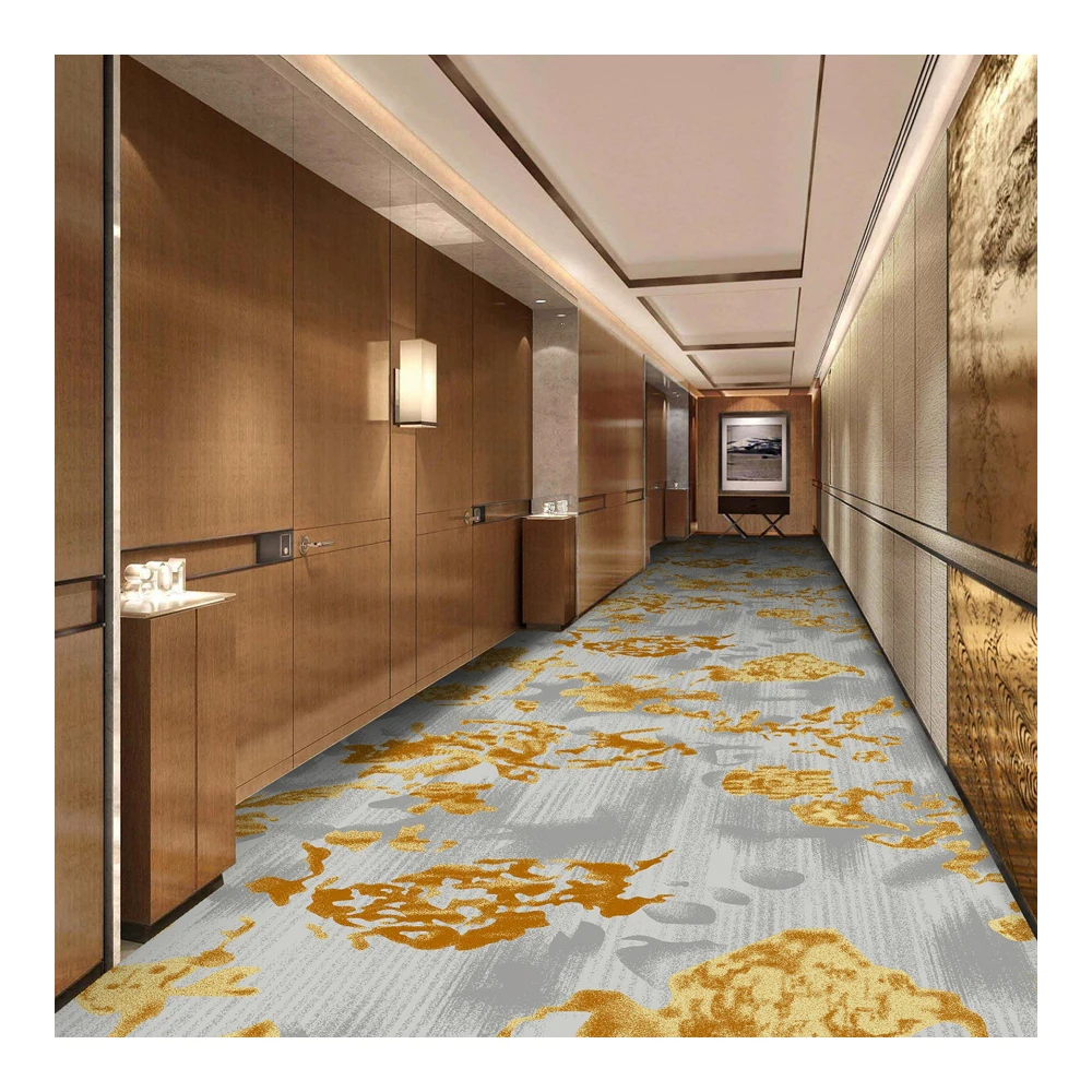 Manufacture Customized Modern Nylon Printed Anti-Slip Carpet Roll Wholesale Teppich Passage Floor Carpet For Hotel Corridor