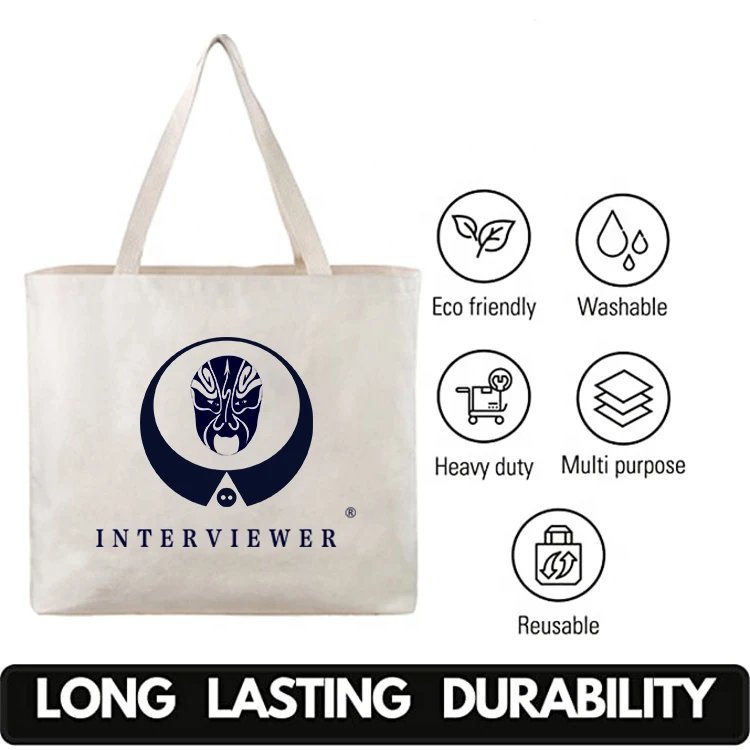 Wholesale Custom Print Logo Cheap Reusable Shopping Bags Plain White Blank Cotton Canvas Tote Bag