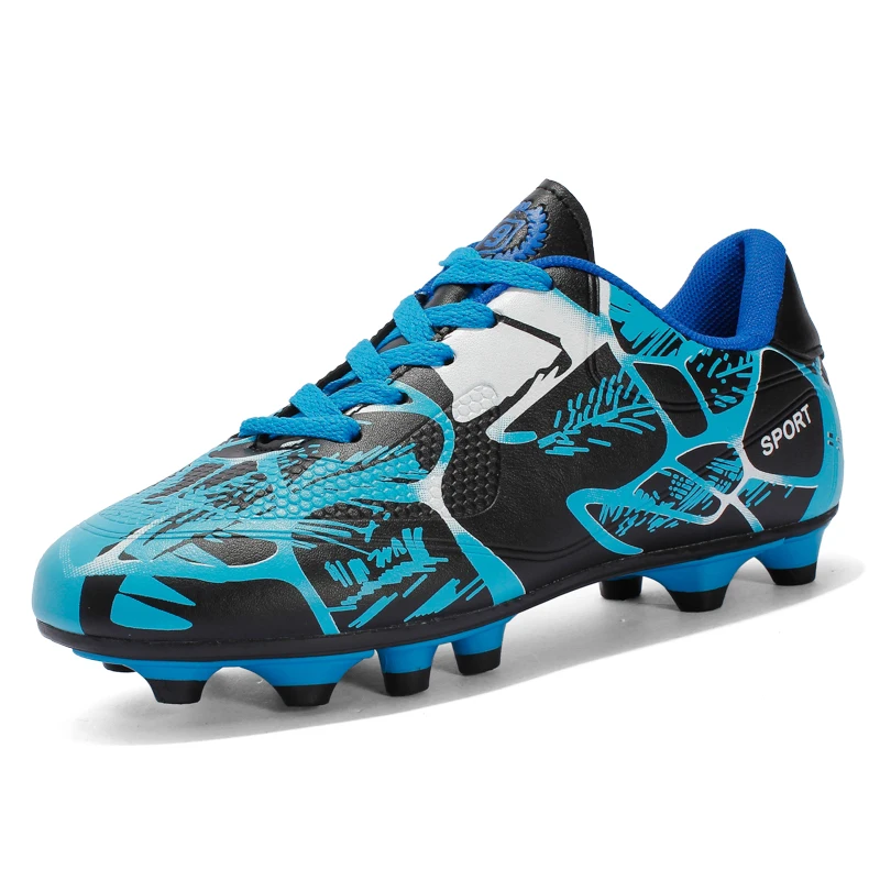 Factory Wholesale PU Leather High Quality Boys Sport Shoes Football Shoes for Kids 12 Years old