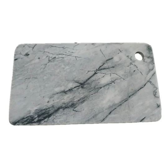 Customized Stone marble cutting board /chopping with hanging hole vegetable cutter