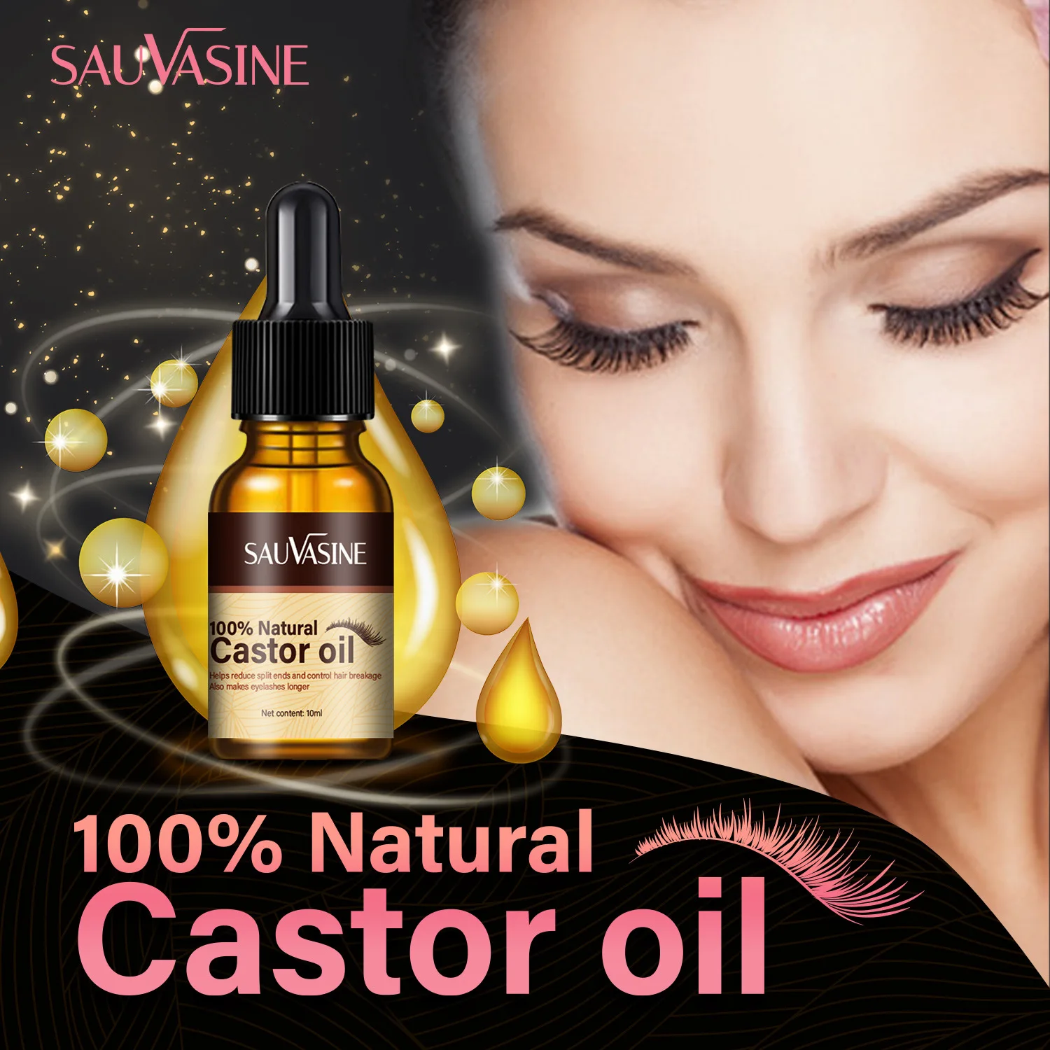 Private Label Wholesale Eyelash Growth Treatments Lash Serum Natural Curl Natural Thick Castor Oil Eyelash Growth Serum