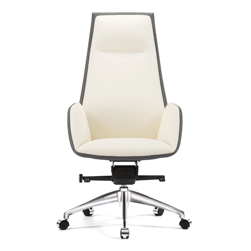 Modern Home & Office Leather Chair Comfortable High Backrest Computer & Meeting Room Chair Cowhide Boss Lifting Seat