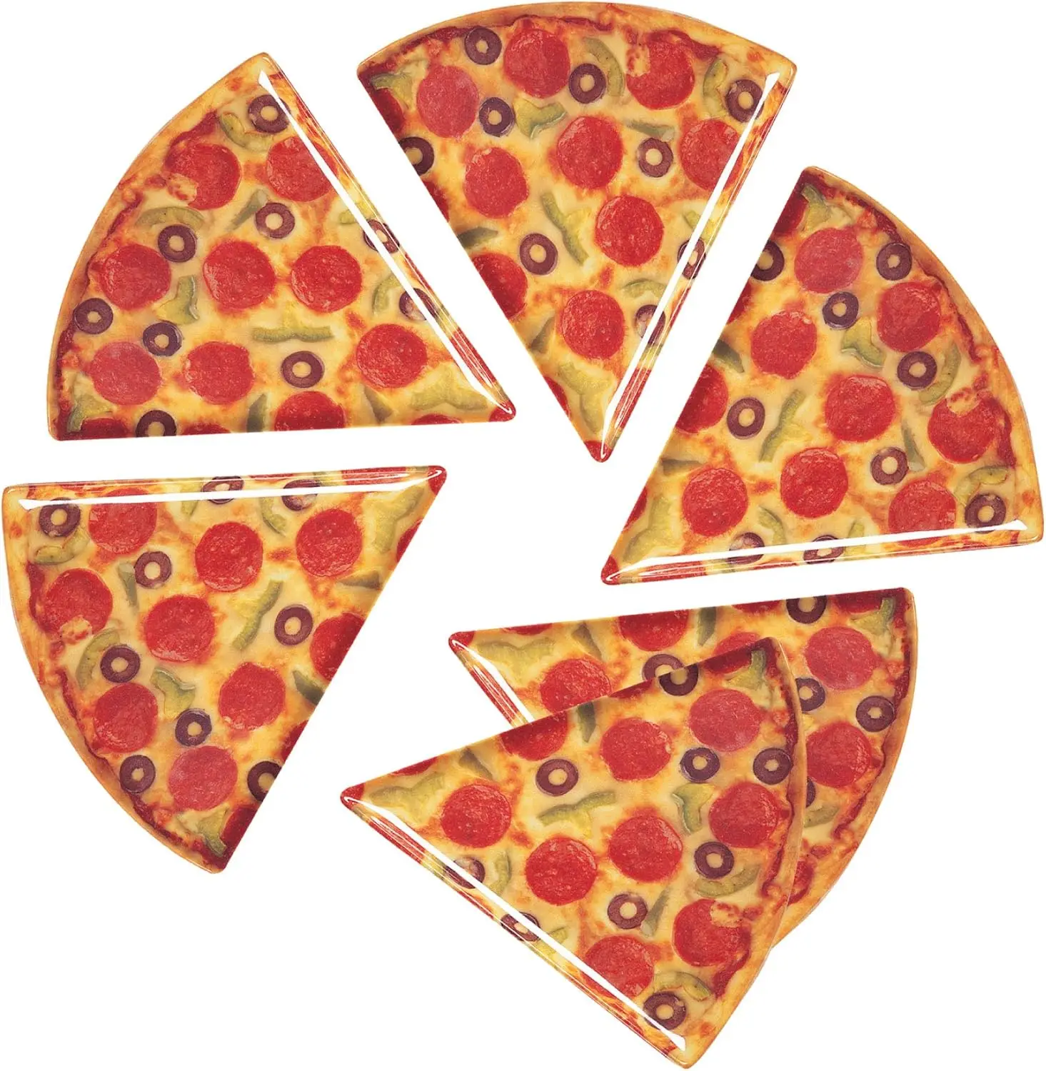 Lightweight Durable Housewares Pizza Slice Shaped Plates Set of 11.4 Inch Melamine Pizza Plates BPA free