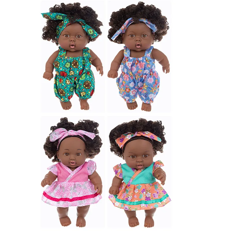 Nathaniel Wholesale 18 Inch 45 Cm Vinyl Dolls For Kids African Black Doll