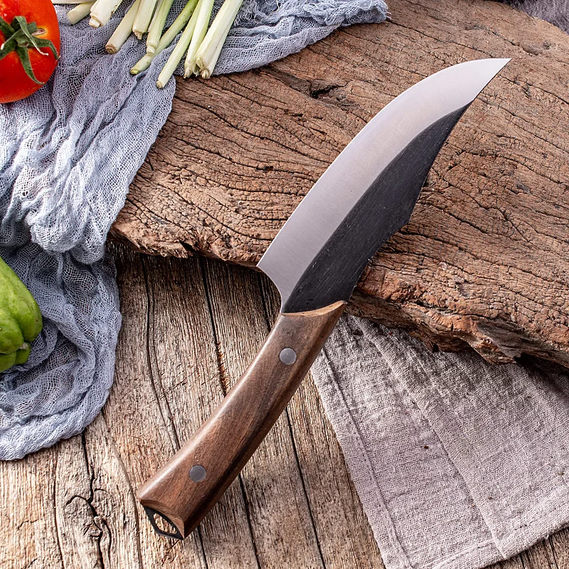 Professional Chef Knife Set Full Tang Hand Forged High Carbon Stainless Steel Black Sided Boning & Fish Kitchen Tools