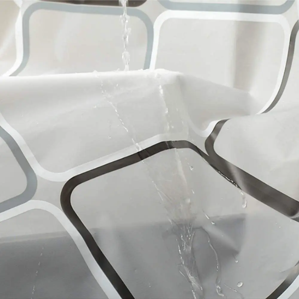 CF BCPA09 cheap Sell well  PEVA Waterproof quick dry Mildewproof Bathroom Drape Geometric Checker Shower Curtain