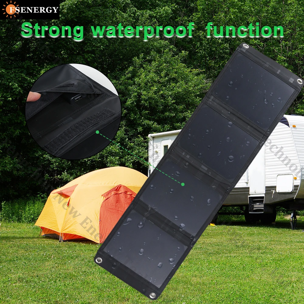 Factory 15w 20W 21W mini solar panel 5v smallest power foldable solar panels phone laptop bag charger for outdoor use