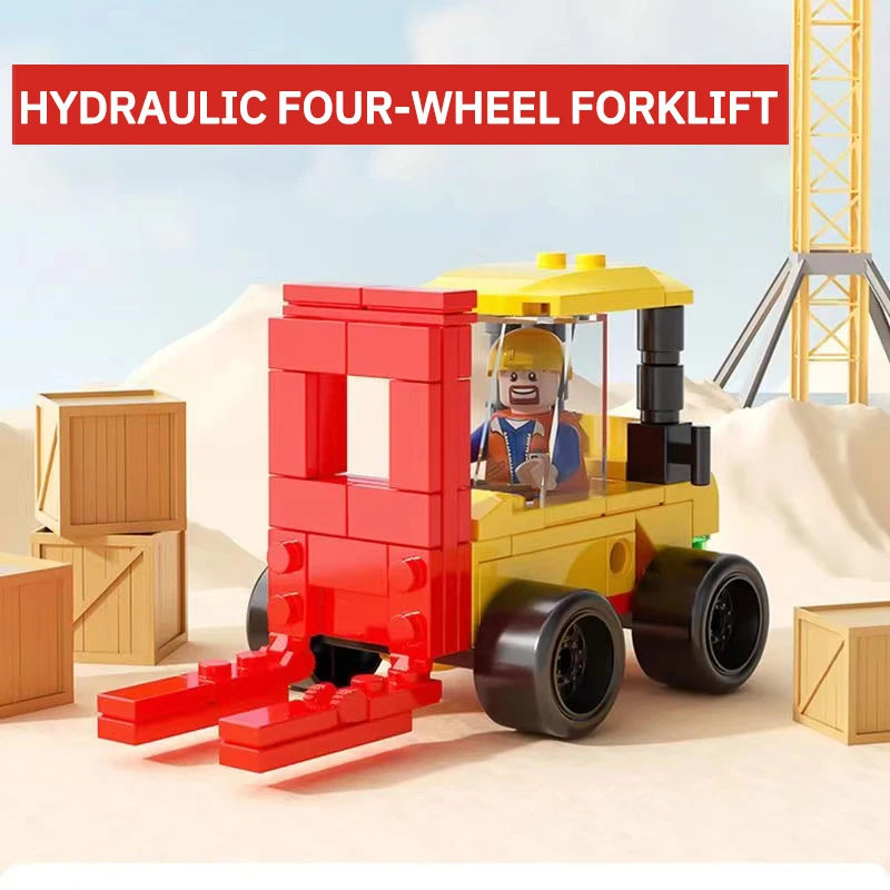 8 In 2 Deformation Engineering Vehicle Series Diy Urban Vehicle Model Building Kit Small Particle Assembly Toys For Boys