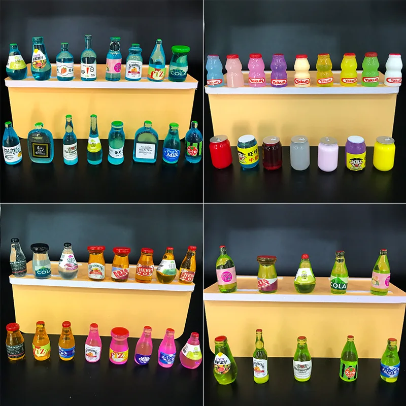 Tiktok Dropshipping Mini Wine  Bottle Food Drink Accessories Diy Creative Craft Dollhouse Miniature Resin Mini Wine Bottle