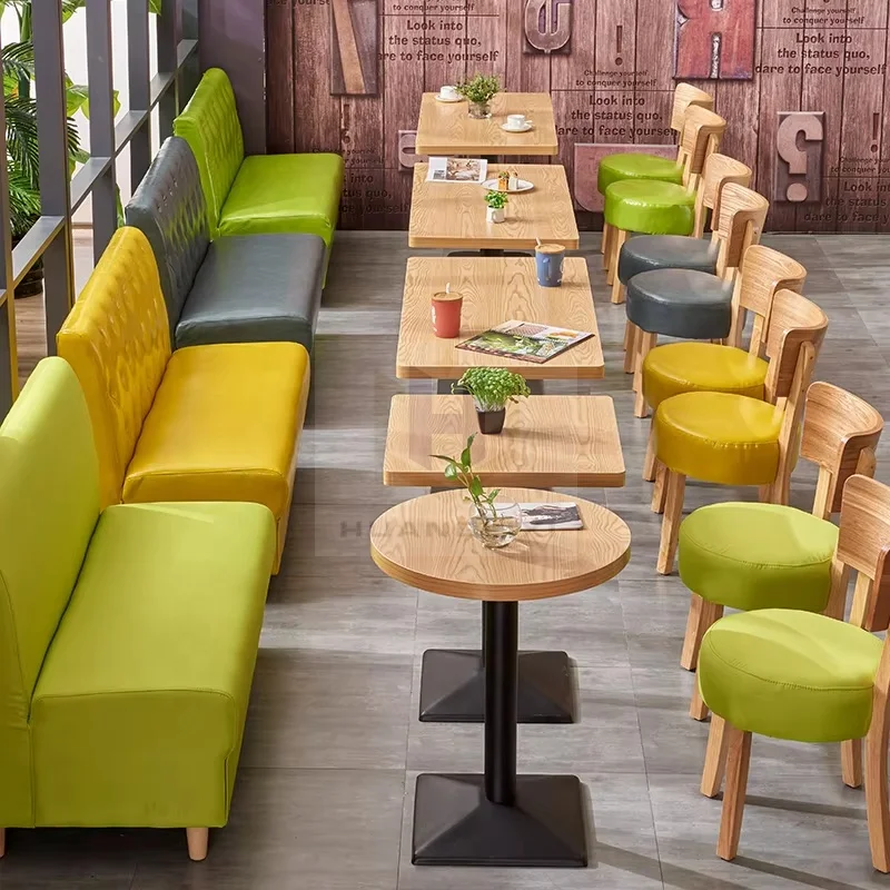 Stool Coffee Bar Wood Chairs Wooden Western Restaurant Furniture Milk Tea Shop Chairs Desk Tables