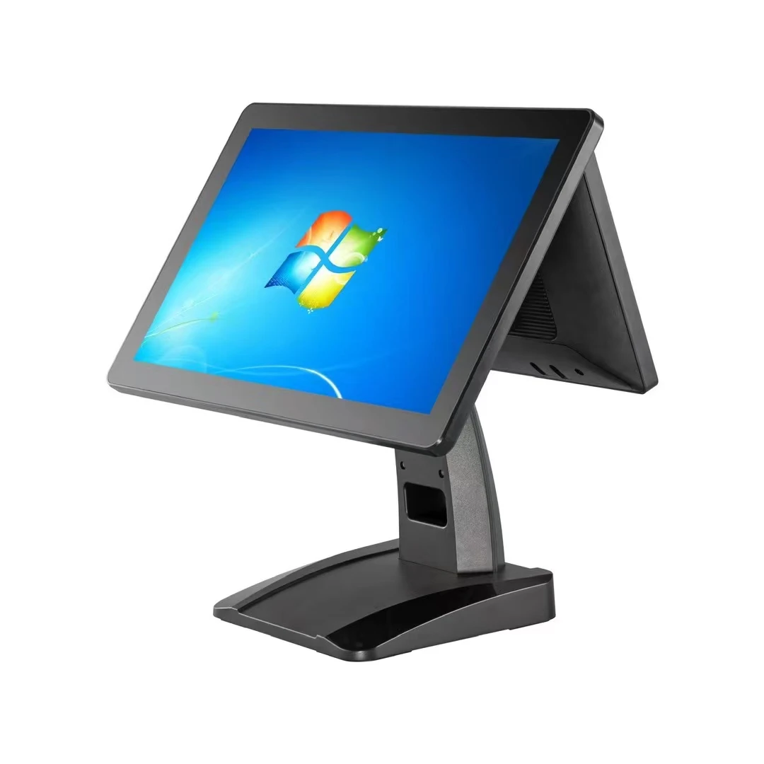 15 inch touch screen and 12 inch customer display all in one 15 inch touch screen pos machine with windows linux system