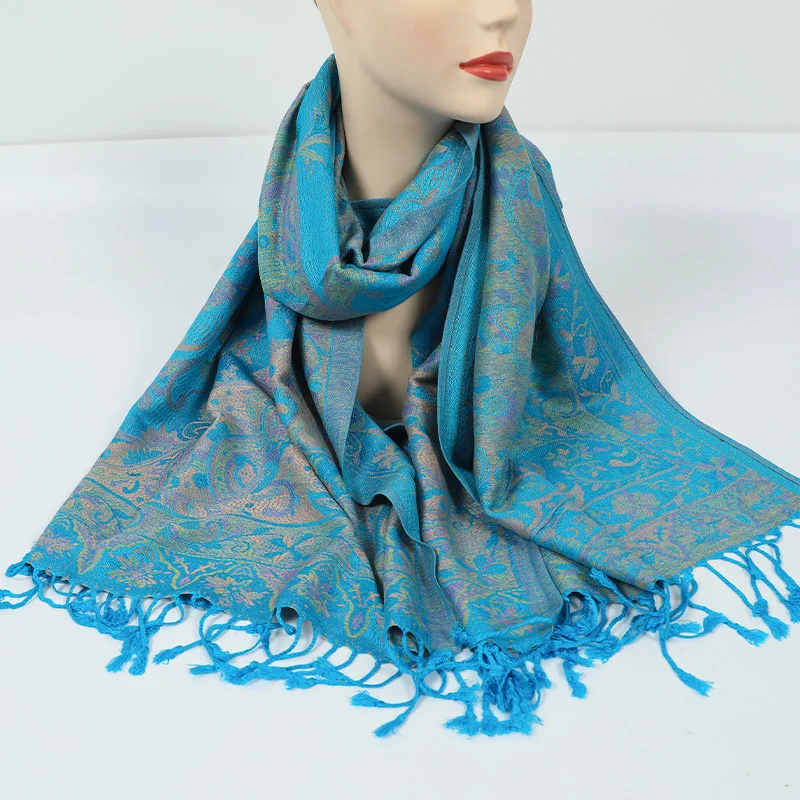 New Style Long Scarf Thick Soft Head Shawl Scarf Viscose Classic Women Pashmina Scarf Shawl With Tassel
