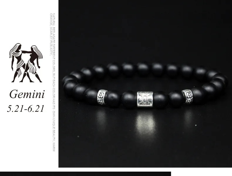 Wholesale Zodiac Beaded bracelet fashion men and women jewelry Hot sale constellation for birthday