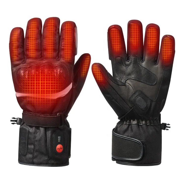Five Fingers Winter Electric Heating Gloves Touch Screen Powered Motorcycle Racing Gloves Battery Powered Motor Gloves