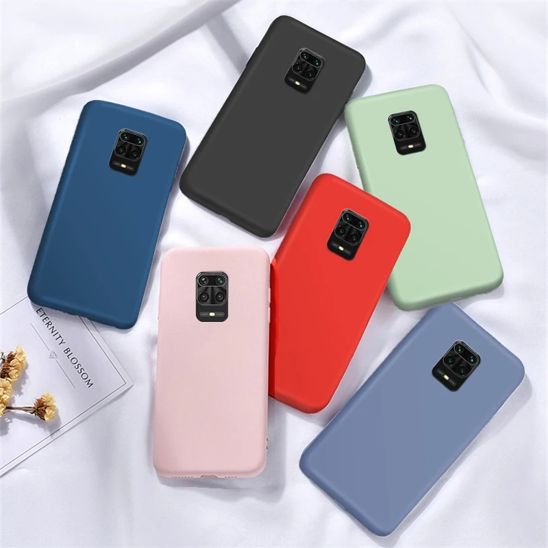 Full Cover Anti-Fingerprint Soft Liquid Silicone Phone Case For Xiaomi Redmi Note 9S 9 Pro Max Mi Note 10 Lite