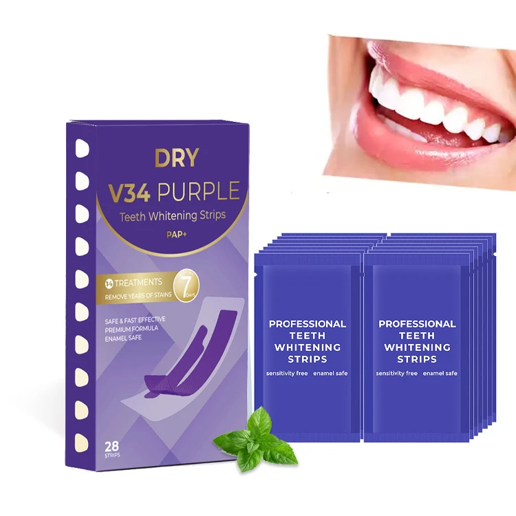 V34 teeth whitening strips Flavoured teeth whitening strips Teeth whitening strips