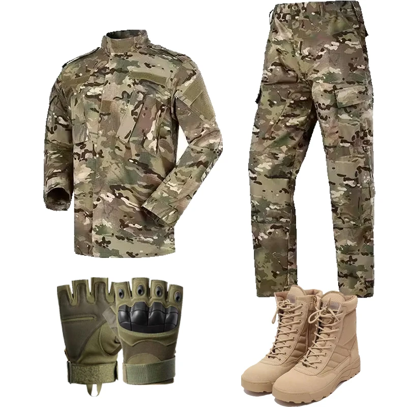 One-stop Supplier Tactical & personal defense equipment gear Combat Hunting ACU Clothing Tactical Uniform&Gloves&Boots Set