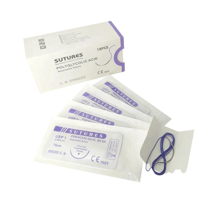Cheap Prices China Manufacturer Absorbable PGA Polyglycolic Acid Polyglactin 910 Surgical Sutures Thread