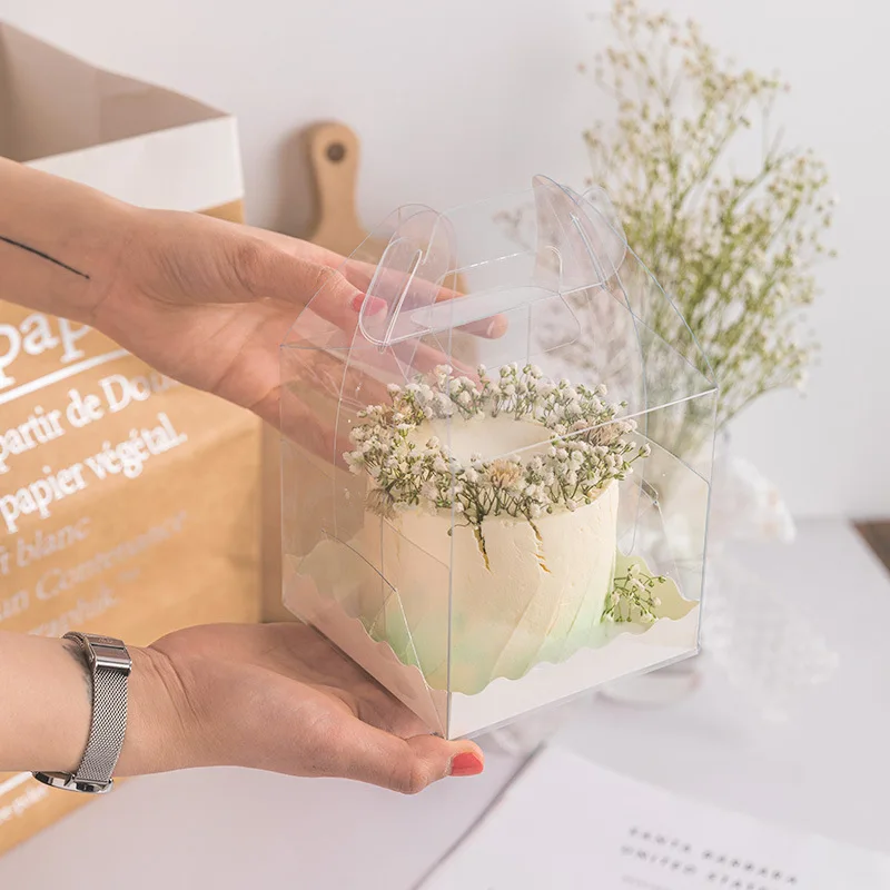 vinyl Cupcake musse pet Boxes With Handle Sweet Treat Box