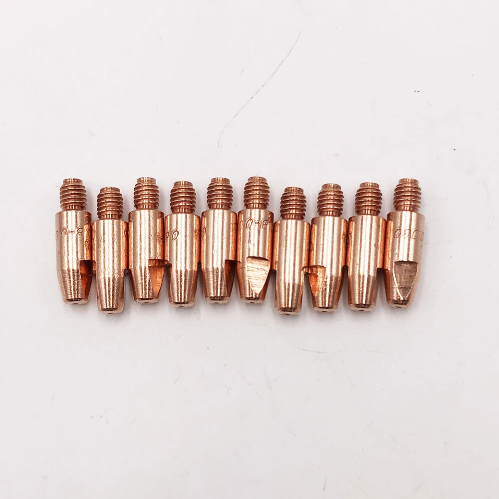 10pcs  M6x28mm 0.8 0.9 1.0 1.2  Mig Gun Mig Welder Mig Torch Consumables 24KD 25AK E-Cu Cucrzr  Contact tip