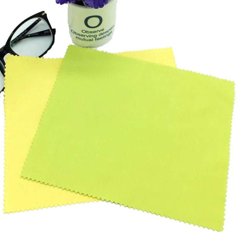 Фабричные аксессуары для очков на заказ, линзы, солнцезащитные очки, линзы для экрана, серая замшевая ткань для очистки очков из микрофибры